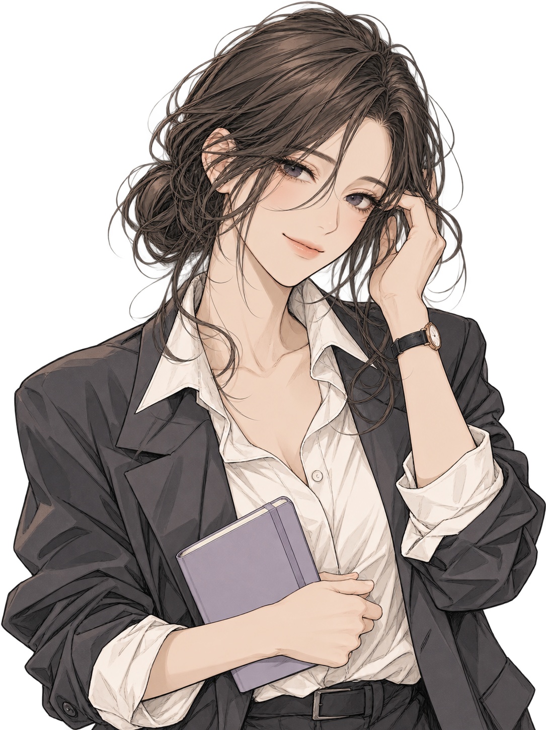 Kira holding her research notebook